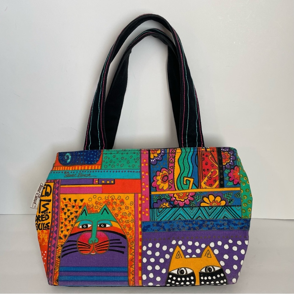 Laurel Burch Tote Shoulder Purse Colorful Cats